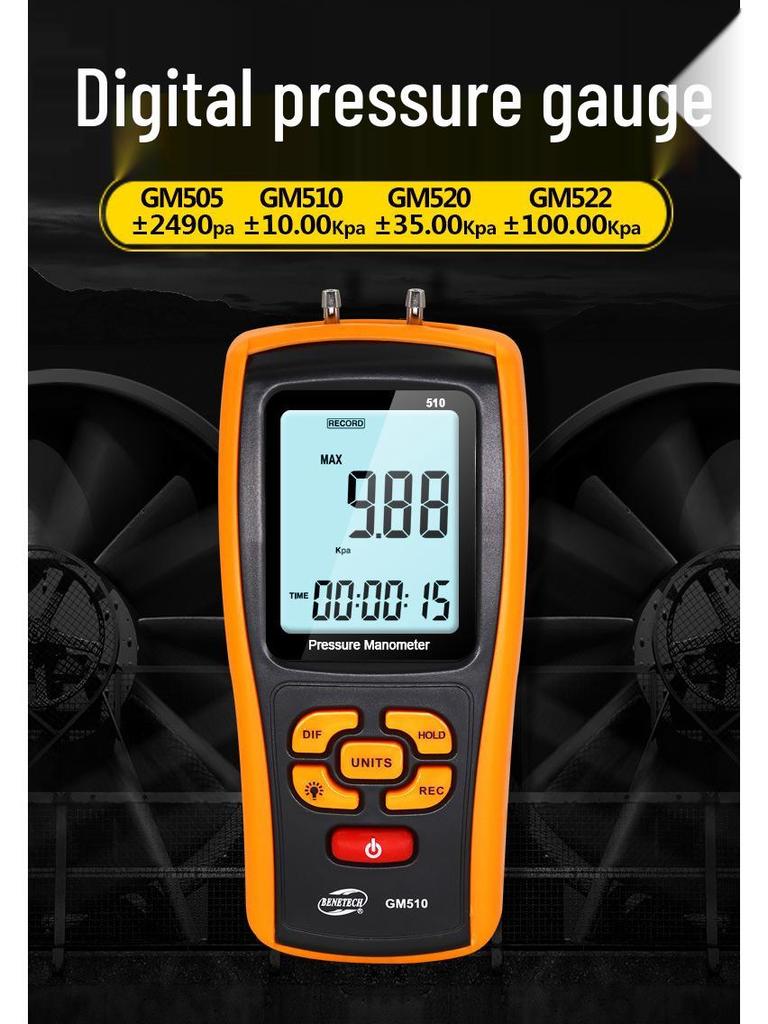 BENETECH Digital Differential Pressure and Vacuum Gauge for Gas and Wind