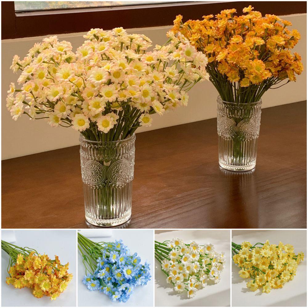 60 Heads Artificial Daisy Flowers Silk Petals Photo Props Chamomile Simulation Flower Multicolor Fake Flower Bouquet