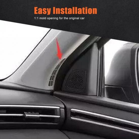 Car A-Pillar Air Outlet ABS Carbon Trim For Hyundai Tucson Santa Cruz -2024