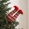 Large Christmas Elf Figurine Leg Ornament Santa Claus Legs Stuffed Elf Leg Tree Topper Xmas Tree Decorations