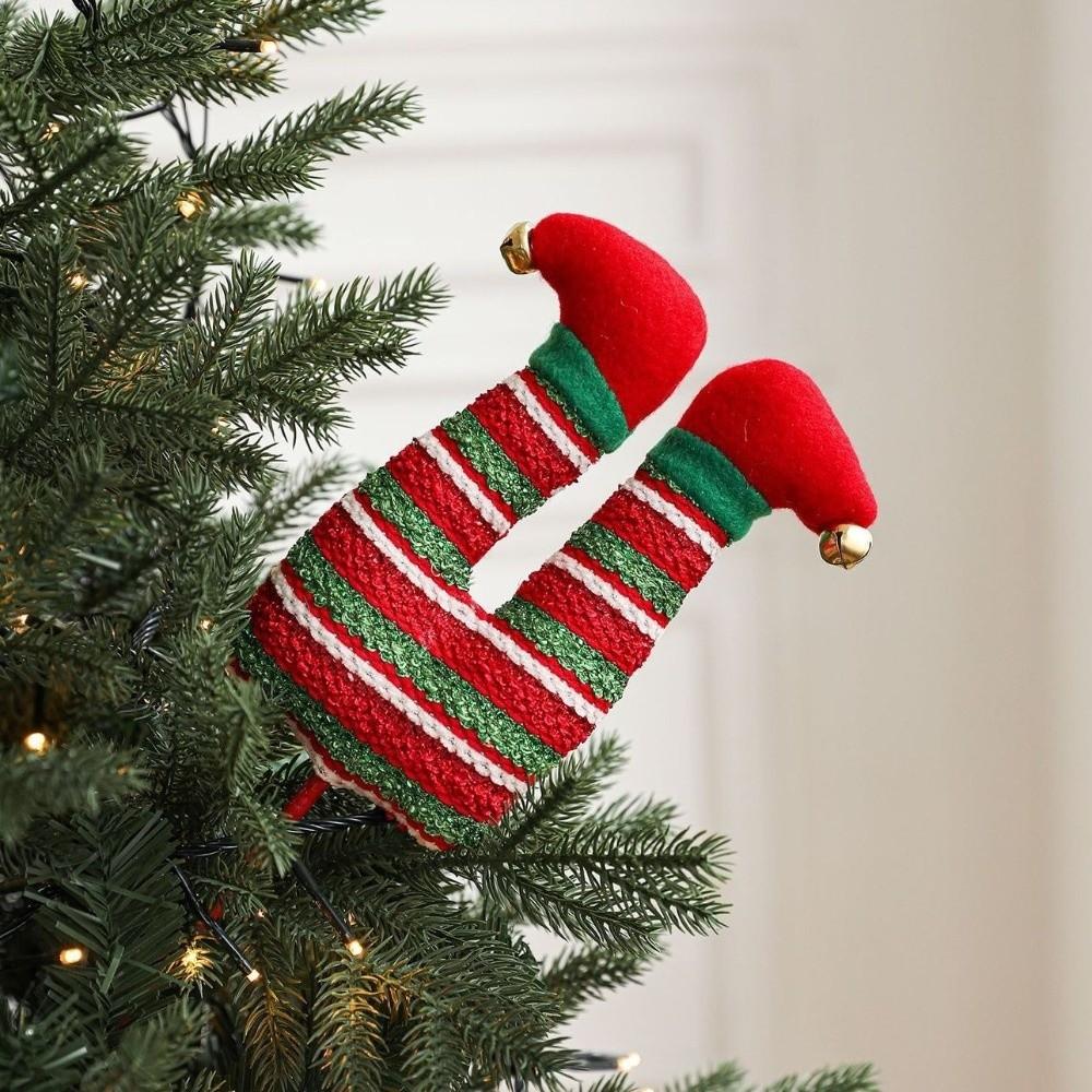 Large Christmas Elf Figurine Leg Ornament  Xmas Navidad Holiday Party Decorations