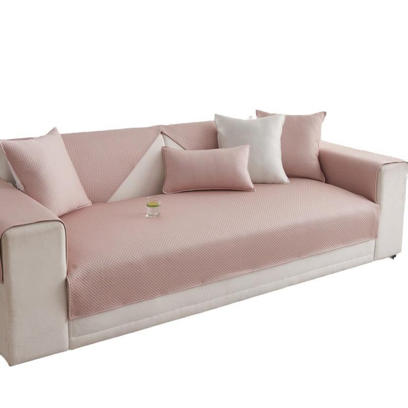 Mat Ice Silk Sofa Cushion New  Summer And Summer Solid Color Sofa Cover All-Inclusive Non-Slip Sofa Cover Towel