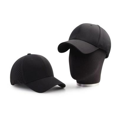 Casquette de baseball noire unie en spandex surdimensionnée