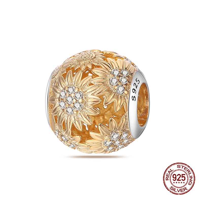 Original Charms Copper Flowers And Four-Leaf Lucky Clover Charms Beads Fit 3Mm Original Bracelet Womens Do-It-Yourself Fine Fine Jewelry Gifts