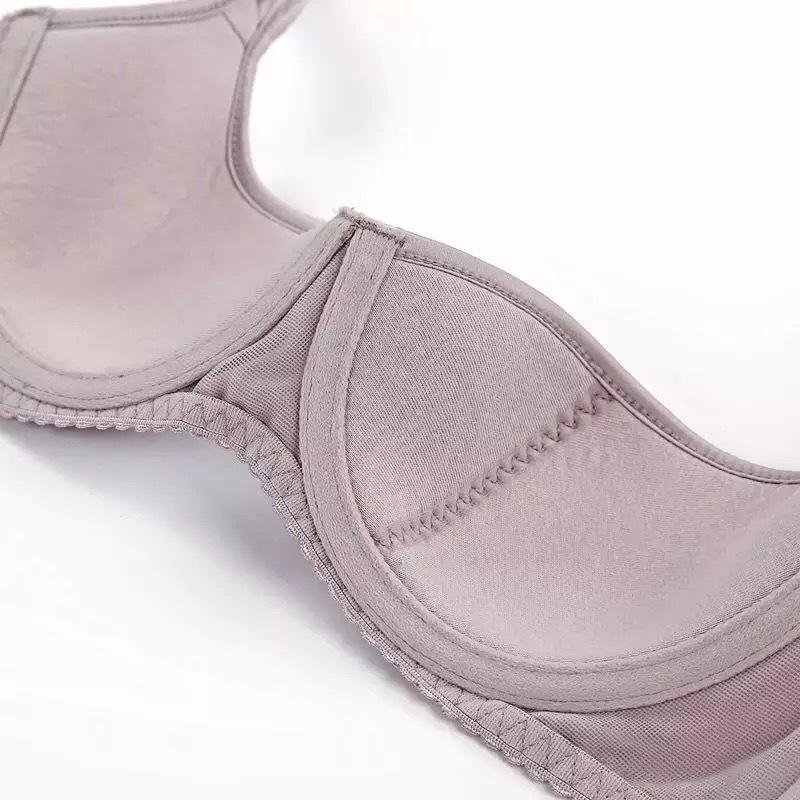 Ultracienki satynowy zestaw biustonosza 1/2 miseczki: Bezszwowy, seksowny dwurzędowy design