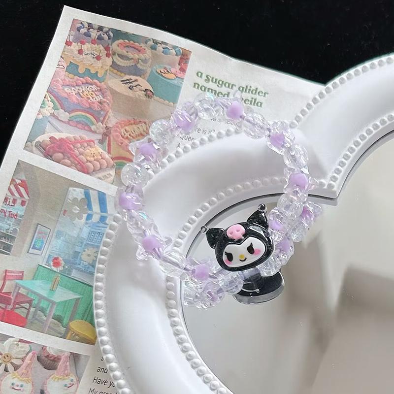Cartoon Cute  Beaded Kawaii Bracelet  Cinnamoroll Kuromi Imitation  Bracelet High-Value Boudoir Honey Gift