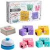 Emotion Cube Wooden Face Changing Puzzle Educational Game Toy Building Blocks (4 Pieces) [Japanese Instruction Manual Included]