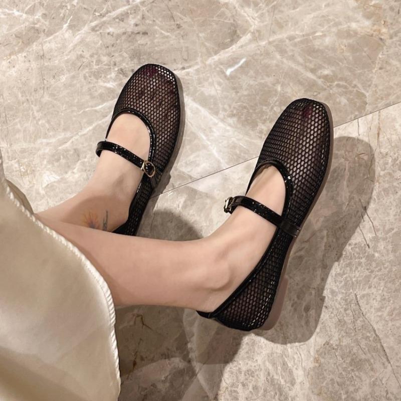 Large-sized Casual Single-shoe Women's 2025 Summer New Mesh One-strap Breathable Mesh Sandals for Women