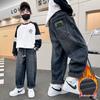Boys' Plush Lined Jeans - 2025 Autumn/Winter Casual Fashion for Middle and Older Children
