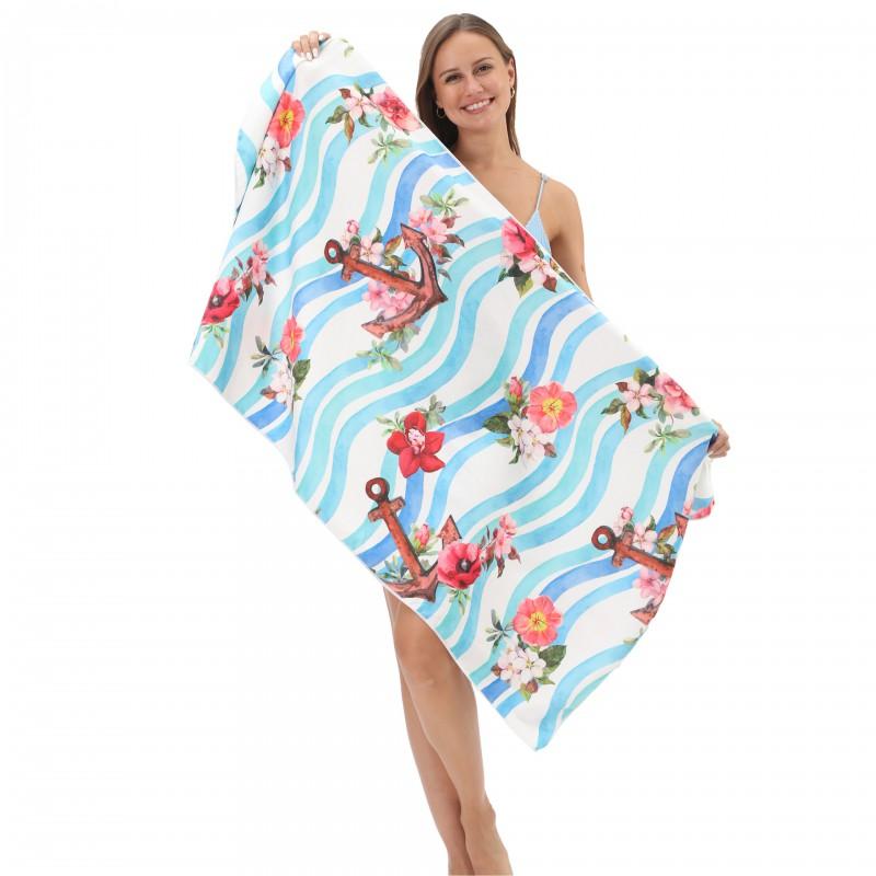 Ultra Absorbent Microfiber Beach Towel With Sea Turtle Print Quick Dry Large Size 70x140cm Pool Vacation Travel