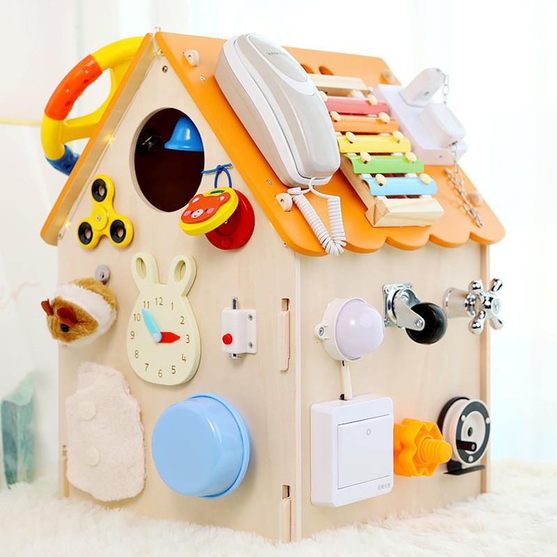 

Деревянный Монтессори Бизи Дом Игрушки для Раннего Развития и Тренировки Концентрации