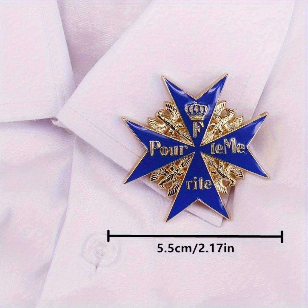 1pc Prussia Blue Cross Brooch Badge Crown Eagle Brooch