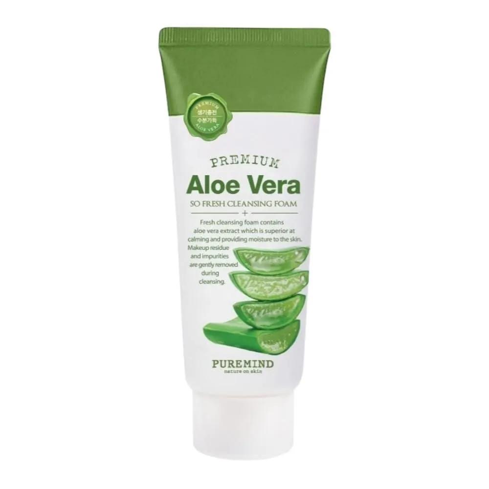 PUREMIND Deep Cleansing Foam Facial Cleanser Korean Skincare Rich Soft Bubble Soothing Moisturizing Aloe Vera