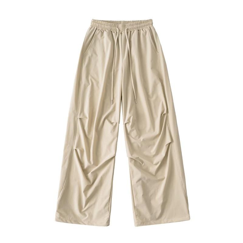American Hip Hop Style Cargo Pants Loose Fit Wide Leg Drawstring Waist Casual Dance Sports Trousers Women