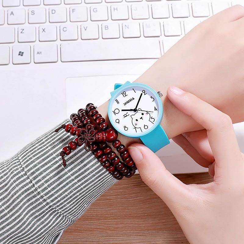 

Simple Girl S Heart Student Watch Exam Watch Girl Small Fresh Versatile Soft Girl Digital Quartz Watch небесно-голубой