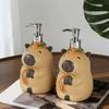 Cartoon Capybara Soap Dispenser Refillable Hand Soap Shampoo Shower Gel Facial Cleanser Container Bathroom Empty Press Pump Bottle