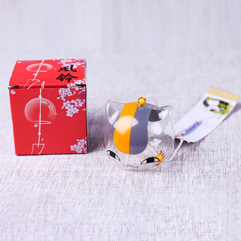 Japanese Style Cute Wind Chime Handmade Glass Painted Hanging Ornament Creative Gift for Girls
