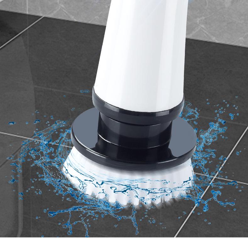 Electric Multi-Function Scrubber with Replaceable, Extendable Heads for Floor Cleaning