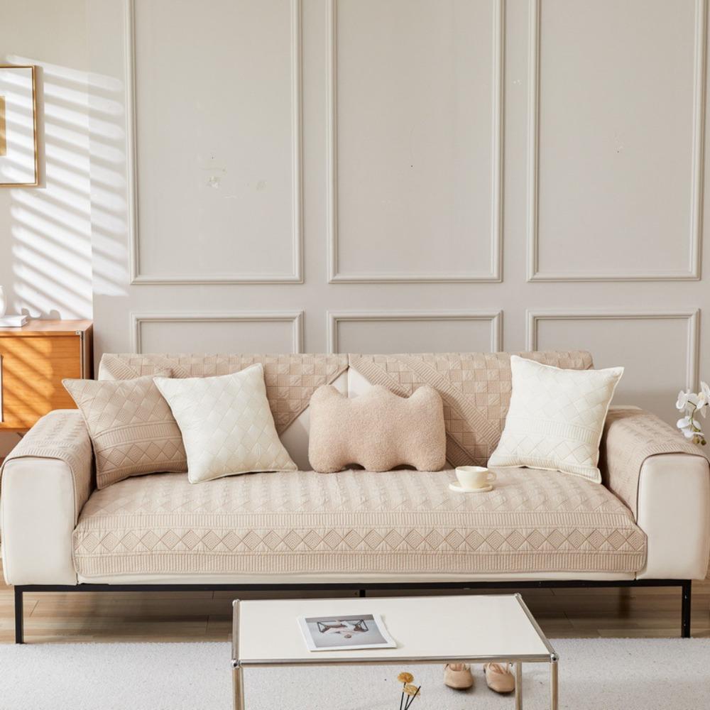 Cotton Sofa Protector Slipcover Modern Universal Anti Slip Cushion Cover Simple Home Decor
