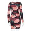 Vestido Feminino Sexy Sem Alças Estampado de Renda Feminino Elegante Sem Mangas Vestidos de Banquete Verão 2022 Floral Costas Abertas Roupas de Noite