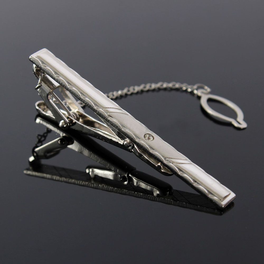 Stylish Classical Fashion Tone Pin Metal Men Multi Style Silver Dress Shirt Necktie Bar Clip Clasp