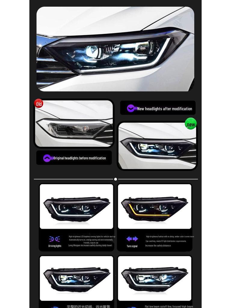 LED Projector Headlights with Turn Signals for 2019-2025 VW New Sagitar