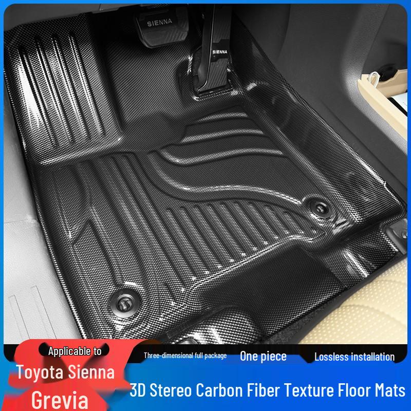 Eco-Friendly TPE Floor Mats for 21-26 Toyota Sienna & Grand Highlander, Business Vehicle Interior Accessories