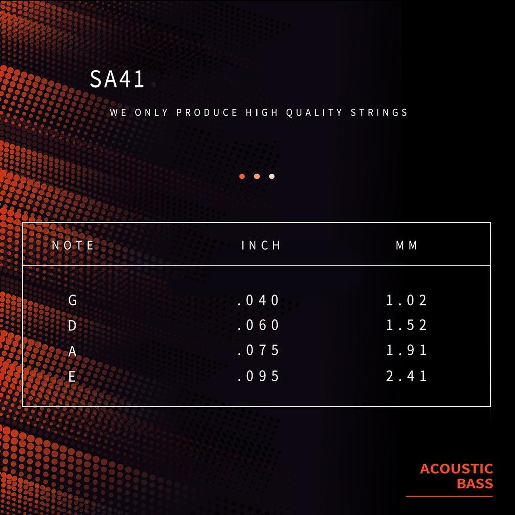 High Carbon Steel Red Copper 4pcs Acoustic Strings 040 095 Inch Hex Core Wrap Heavy Duty Professional Studio Stage Long Life