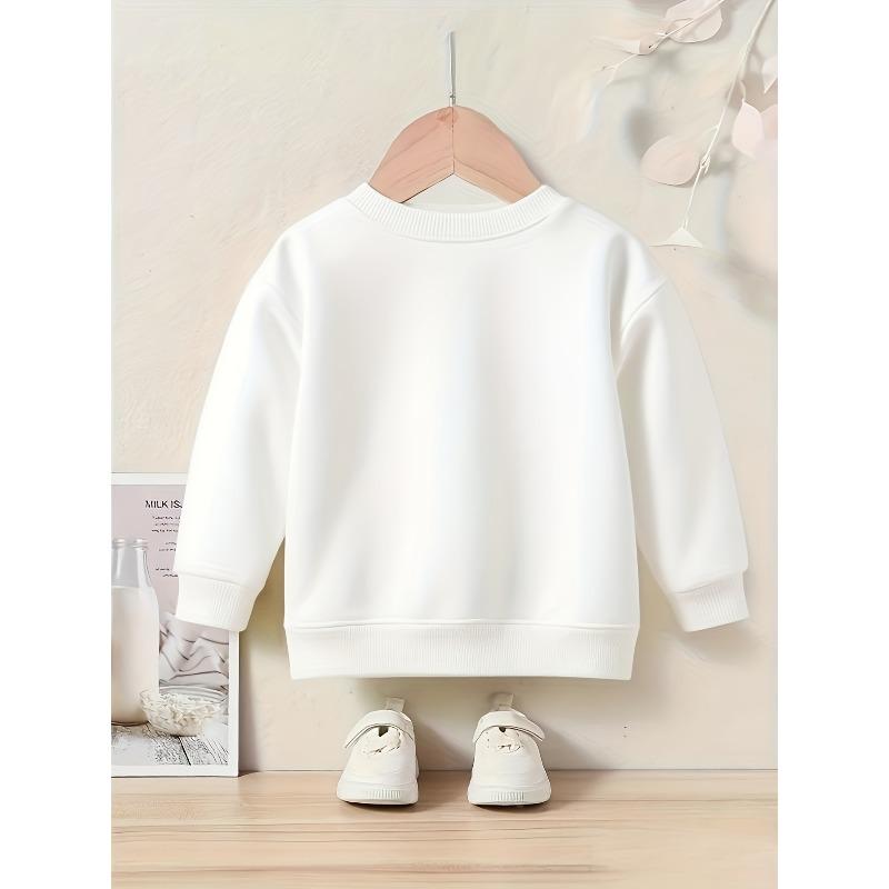 European sizes Kids' Bear Print Sweatshirt - Cozy Round Neck Pullover Sweatshirts for & Little Kids, Casual Winter Sweatshirts