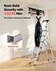 6 Step Ladder, Folding Step Stool with Wide Anti-Slip Pedal and Comfort Handgrip, 150 kg Capacity Portable Aluminum Stepladder, Multi-Use for Kitchen,