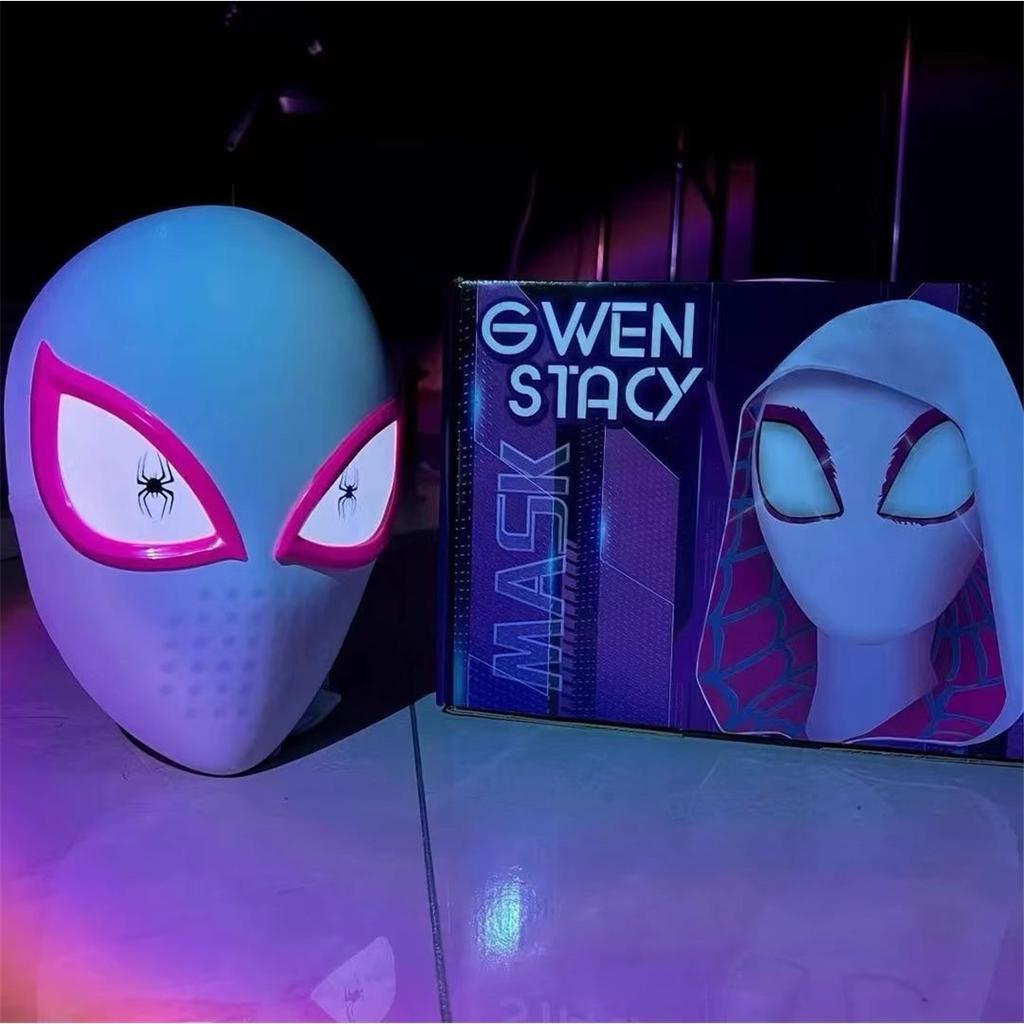 Electric Cosplay Full‑Face Mask, Spider‑Pattern Headgear With Movable Blinking Eyes, Halloween Party Costume Prop Toy