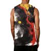 Herren Freizeit Ärmelloses Tanktop mit Abstraktem Farbdruck Lockerer Sitz Atmungsaktive Sportweste für Outdoor-Aktivitäten Fitnessstudio Training