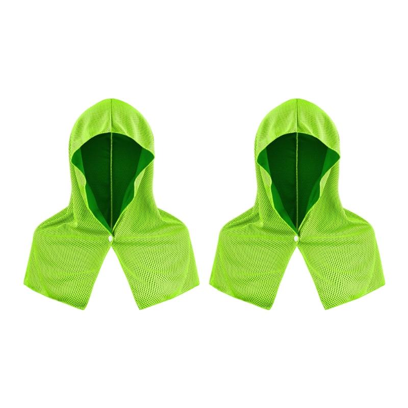Pack of 2 Ice Silk Cooling Sun Protections Scarves Chill Neckwear Head Wrap Great For Hiking Camping And Outdoor Sports