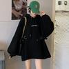 Women's catty sweater women's autumn and winter loose velvet thickened lazy wind hooded jacket