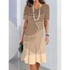 Modelli Vestiti Corti da Donna Estate Manica Corta Stampati Taglie Forti Casual Comodo Morbido Vestito