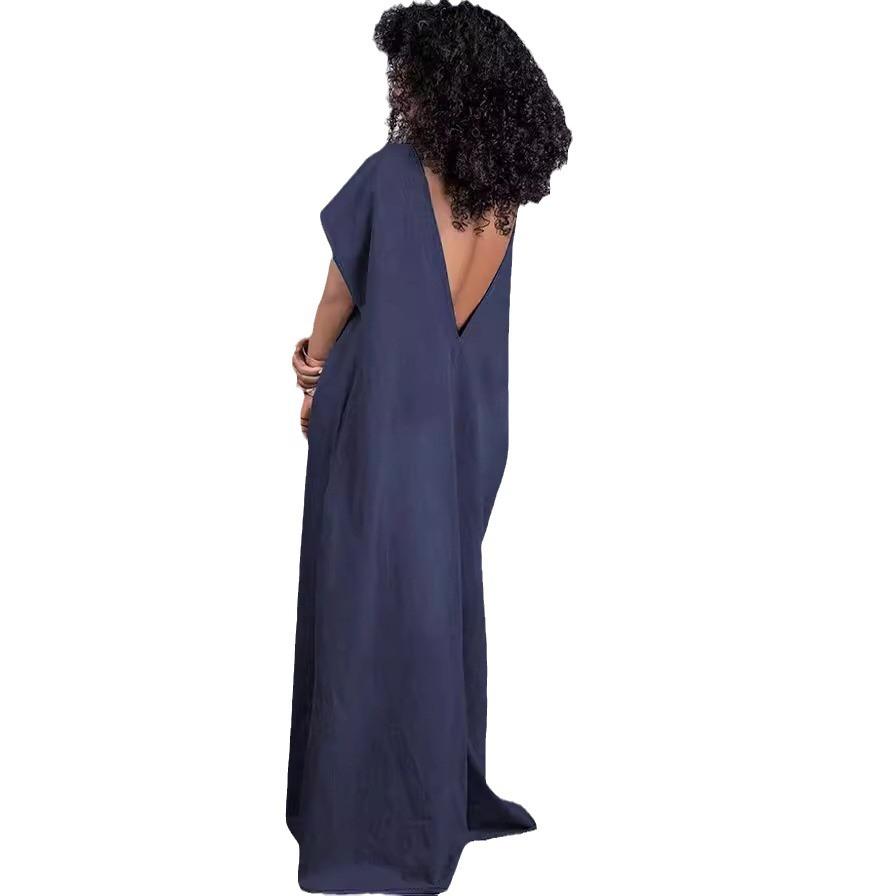 Летнее женское джинсовое удлиненное платье больших размеров — фото 4