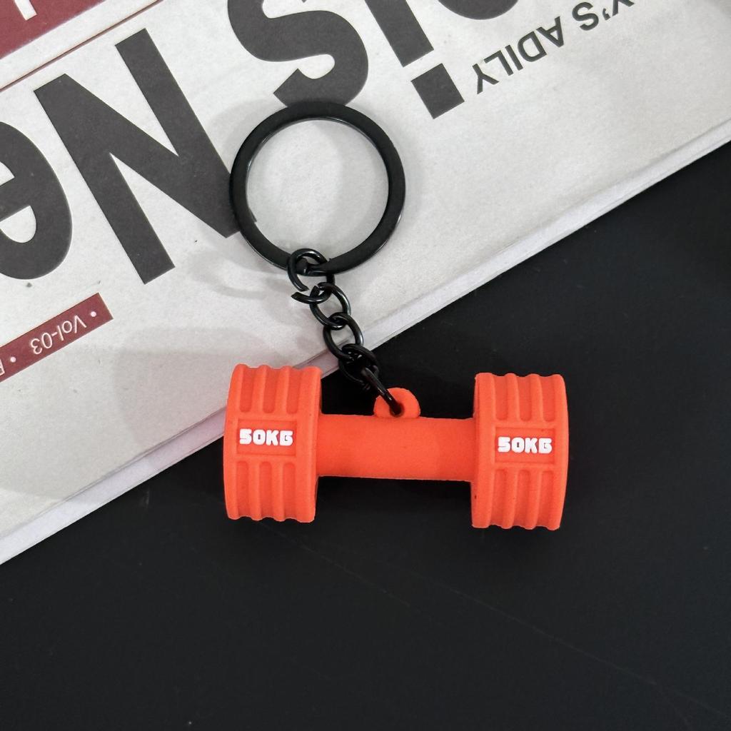 Fitness Series Gummi-Schlüsselanhänger: Hantel- & Kurzhantel-Anhänger für Geschenke