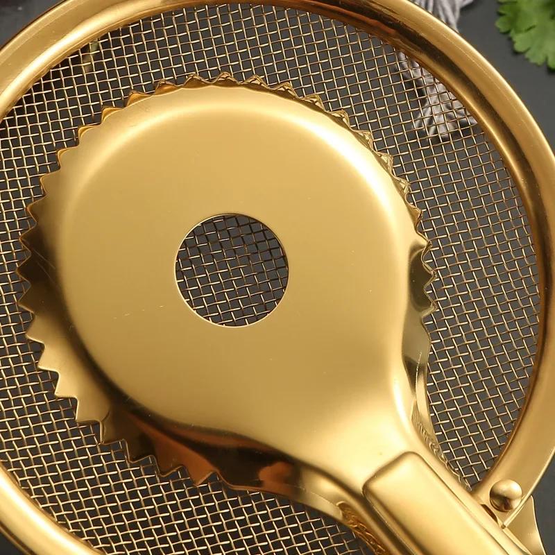 Gold Stainless Steel Food Clip Fried Food Clip Creative Steak Drain Filter with Filter Mesh Leakage Kitchen Tools