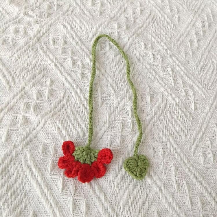 5Pcs Handmade Crochet Flower Bookmarks Knitted Floral Bookmarks Page Marker for Teacher Student Book Lover Reading Aid