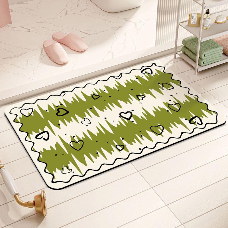 Badebereich Bodenmatte Creme Wind Diatomeenerde Feuchtigkeitsabsorbierende Matte Toilettenfußmatte Badezimmerschrank Toilettentür Rutschfester Teppich