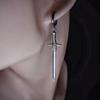 Comfortable Silver Swords Earrings Crucifix Daggers Shaped Ear Hooks Unique Ear Accessories Trendy Women's Jewelry