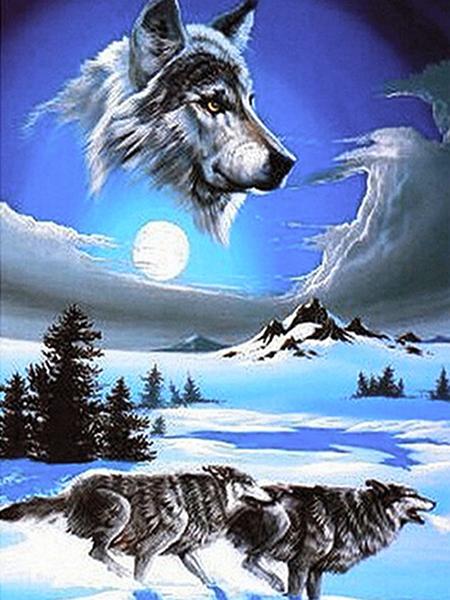 5D Diamond Embroidery Animals Rhinestone Mosaic Diamond Painting Wolf Full Square Round Drill Cross Stitch Home Decor