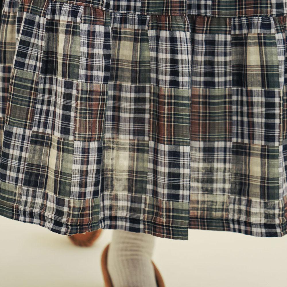 Chikita Tiered Skirt (Cotton Check) Black 243402Cbk