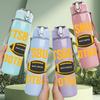 1PC Pittsburgh Football Sport Logo 750ml Color Plastic Sports Water Bottle Leakproof Flip Straw Lid Suitable for Sports Office Home Use