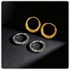 Vnox Stainless Steel Geometric Hoop Earrings for Men Women, Gold Silver Color Anti Allergy Earrings, Hypoallergenic Ear Jewelry