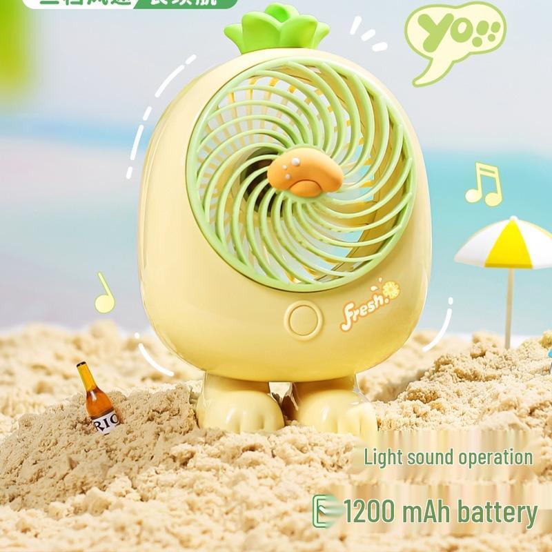 USB Rechargeable Cartoon Small Desktop Fan - Quiet for Dorms & Offices