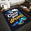Motivational Carpet with "Chase Your Dreams" Colorful Pattern Design Suitable for Use As an Anti-slip for Living Room Bedroom Sofas
