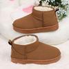 Snow boots women's winter new round head large size velvet cotton shoes student flat heel short cotton boots
