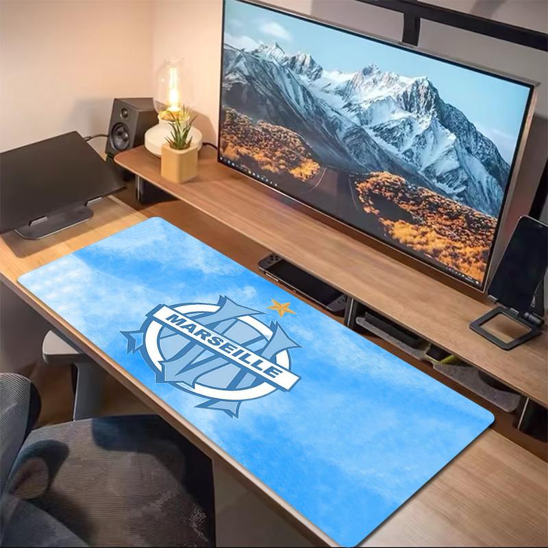 Olympique De Marseille Print Cushion Non-slip Laptop Tablet Big Mousepad XXL Mat Mini PC Playmat With Lock Edge