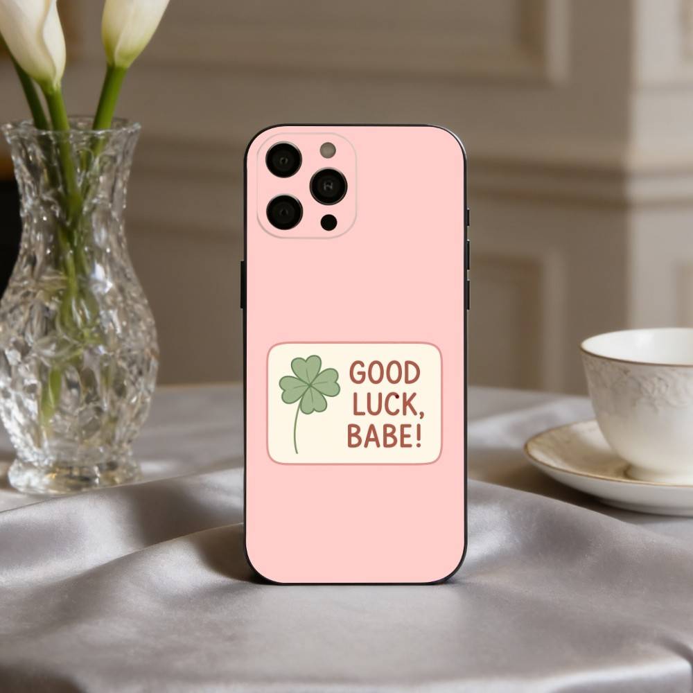 C-Clover C-Cute L-Lucky-K Phone Case For iPhone 17,16,15,14,13,12,11 Plus,Pro Max,XS,Soft Silicone Black Cover